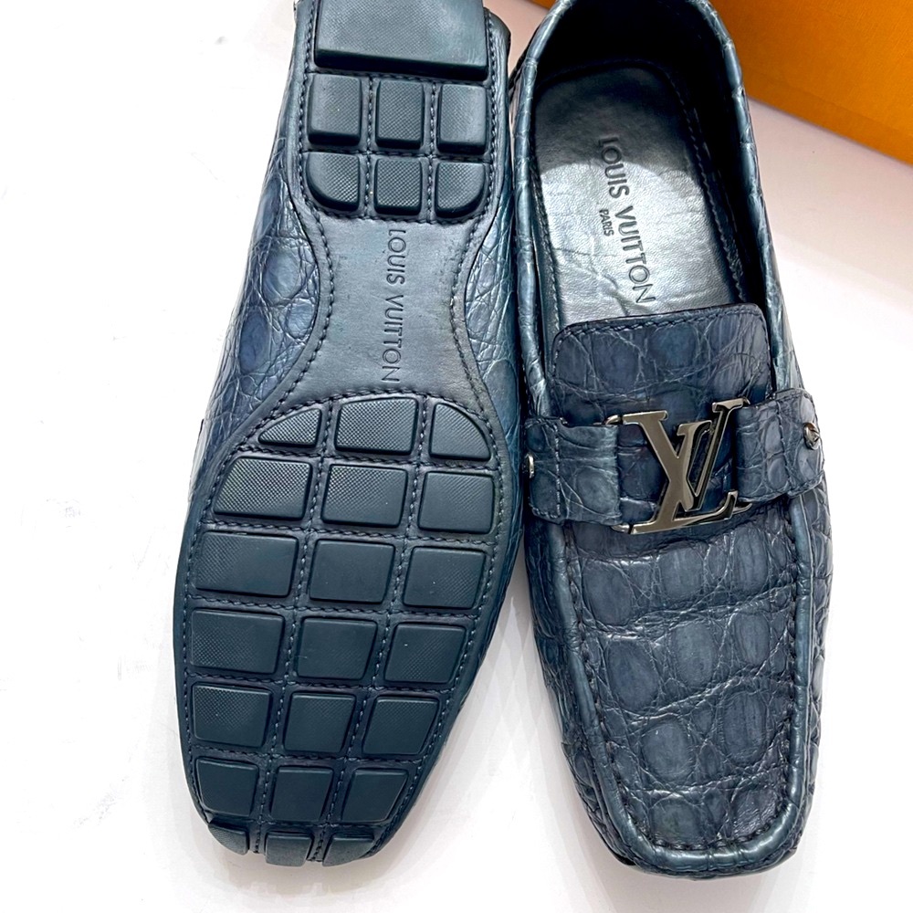 Louis Vuitton Blue Crocodile leather skin Loafers - Picture 3 of 7